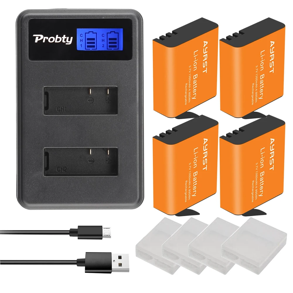 PG1050 Battery1350mAh +LCD 2 Slots USB Charger for SJCAM SJ4000 M10 SJ5000 SJ5000X for EKEN H9 H9R H8R H8 GIT PG900 camera battery charger rechargeable battery charger