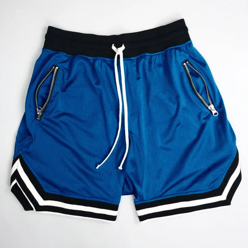 Pantalones cortos de marca para culturismo para hombre, pantalón de chándal hasta la rodilla de secado rápido para gimnasio, entrenamiento de Fitness, playa, de verano