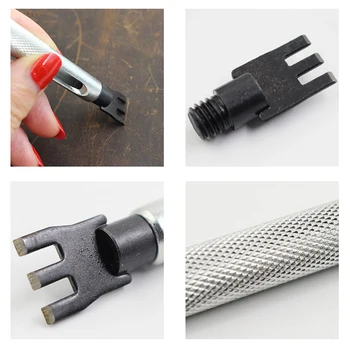 

2020 New Leather Flat Punching Tool Set Steel Handle Can Replace Head Belt Punching Flat Cutting Flat Cutting Belt Punching Tool