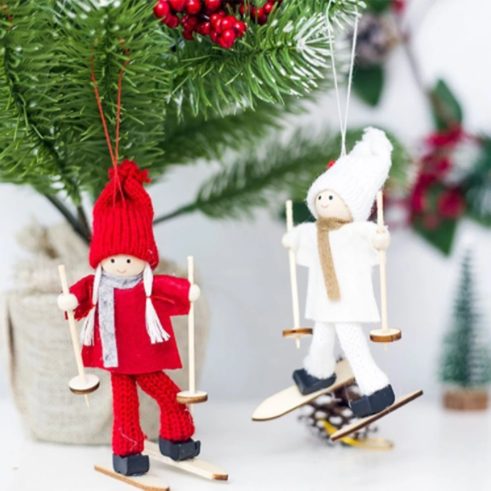 Toy Skiing Doll Christmas tree Holiday Hanging Ornament Pendant Display