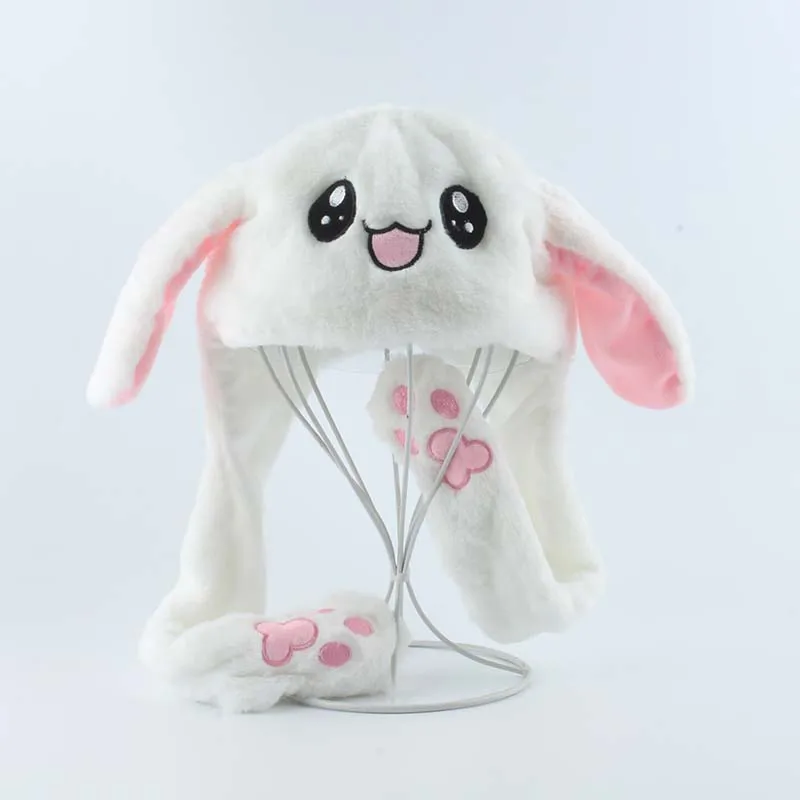 Rabbit Hat Moving Ears Cute Cartoon Toy Hat Kawaii Funny Hat
