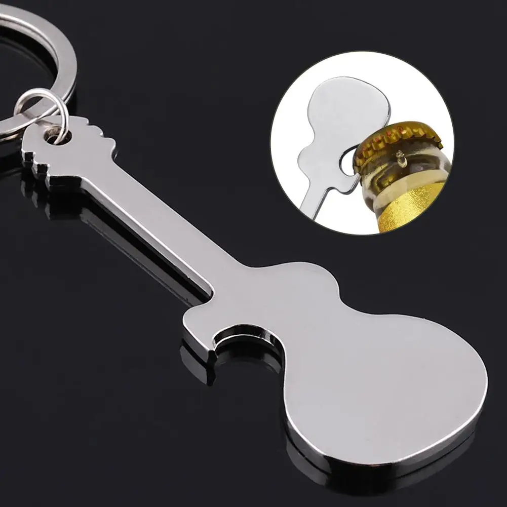 Pocket Mini Metal Alloy Beer Bottle Opener Bar Tool Guitar Keyring Keychain CA 