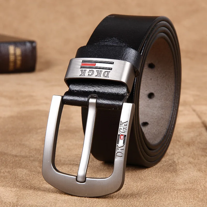 

Men belt jeans genuine leather high quality strap business waistband adjustable buckle designer belts male fashion black belt