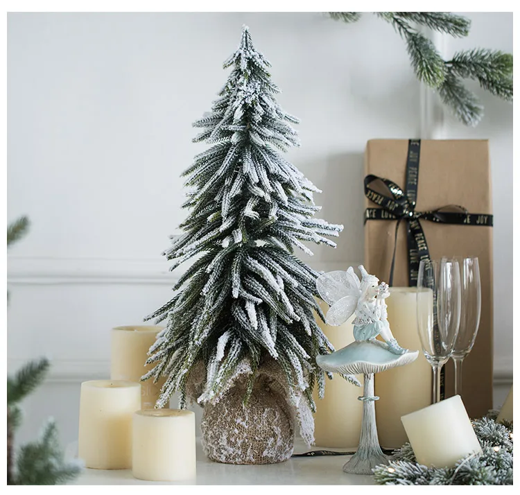 Miz Artificial Christmas Tree New Year Decoration Home Xmas Cute Ornament Desktop Gifts Small Table Mall Window Snow Fir Decor