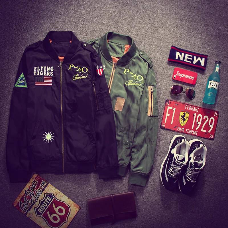 Куртка-бомбер для мужчин, модная, весенне-осенняя, военная, мотоциклетная, с принтом, авиационная, мужская, летная, поп-пилот ВВС, пальто