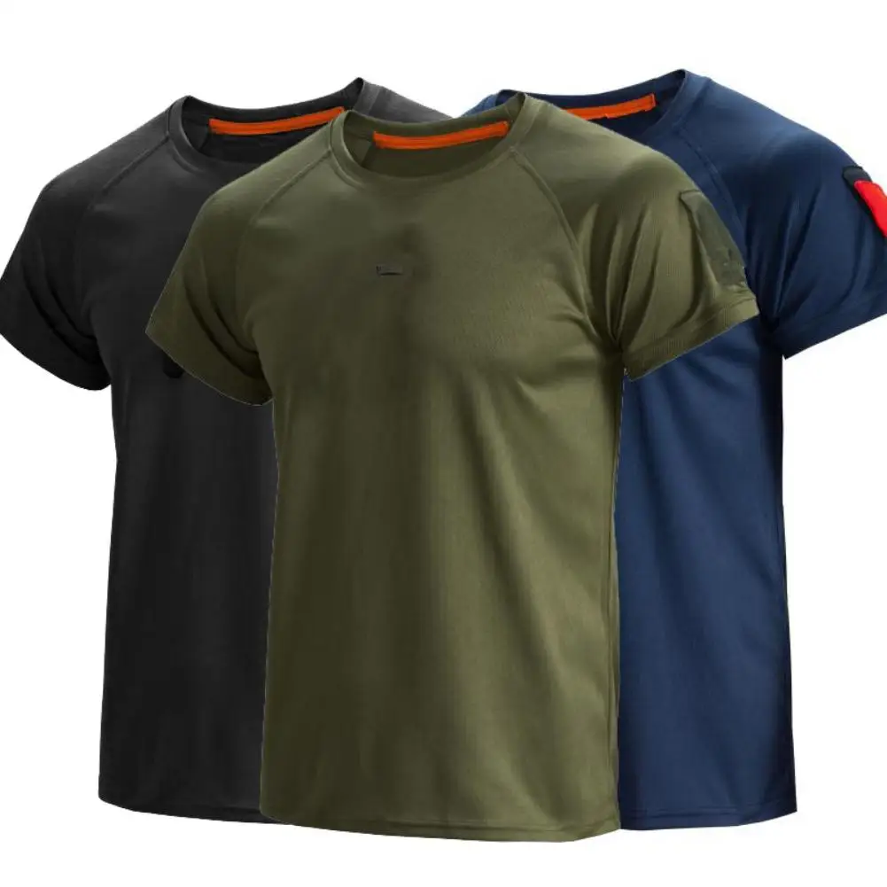 

Men Tactical Breathable Tshirt Military Polyester Quick Drying T-Shirts Short Sleeve Wear Resistant Tee Soldier Breathable