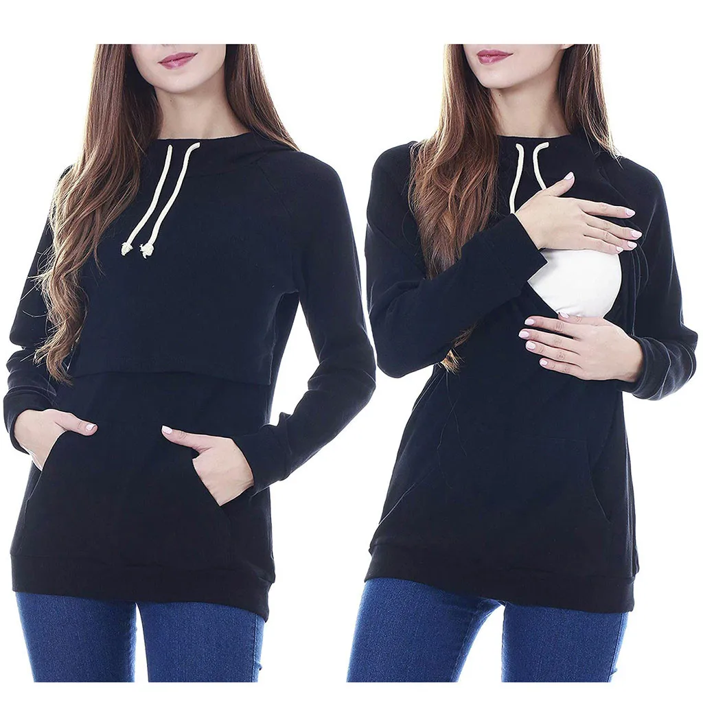ARLONEET Maternity Sweatshirt Breastfeeding Clothes Hooded Pregnant Hoodies Women Nursing For Breastfeeding Hoodie Sweatshirt