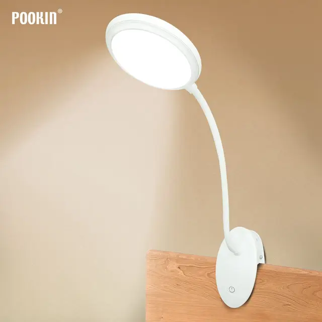 $US $13.91  USB Rechargeable Led Desk Lamp Flexible Gooseneck Touch Dimming Table Lamp Clip On Lamp For Book Be