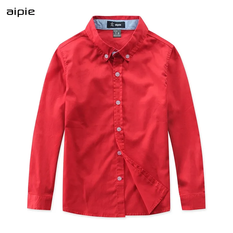 Camisetas rojas informales para niños, ropa de satén de buena calidad, algodón, 100%, color sólido