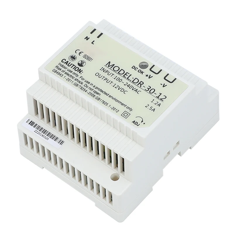 DR-30 din-рейка источник питания 30W 12V 2A, импульсный источник питания AC 110 v/220 v трансформатор к DC 12 v, ac dc преобразователь