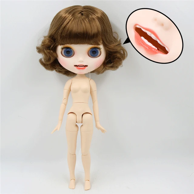 ICY factory шарнирная кукла blyth joint body белая кожа пользовательская кукла заказное лицо матовое лицо с зубами 30 см игрушка - Цвет: nude doll S