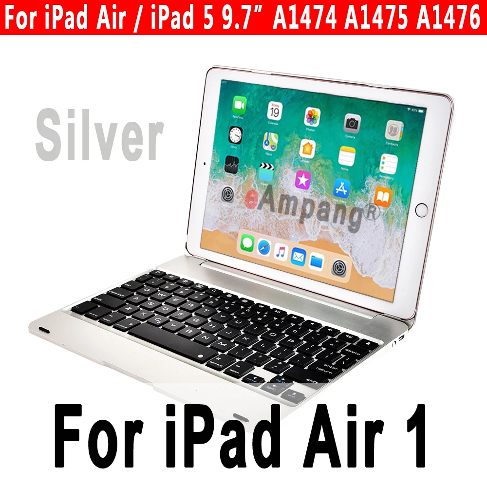 Smart Keyboard чехол для Apple iPad 9,7 5th 6th поколение воздушных 1 2 Air1 Air2 Pro 9,7 A1893 A1954 A1822 A1823+ Защитная пленка+ ручка - Цвет: Silver for Air 1