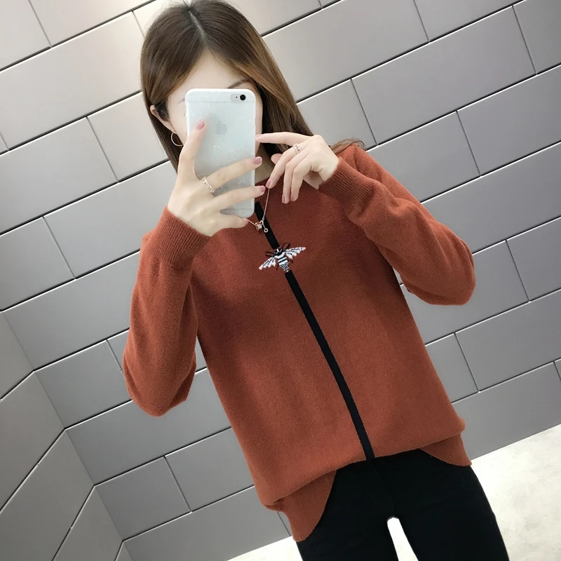 Кристальная шерстяная Вертикальная трикотажная sweater-0740ag-3675