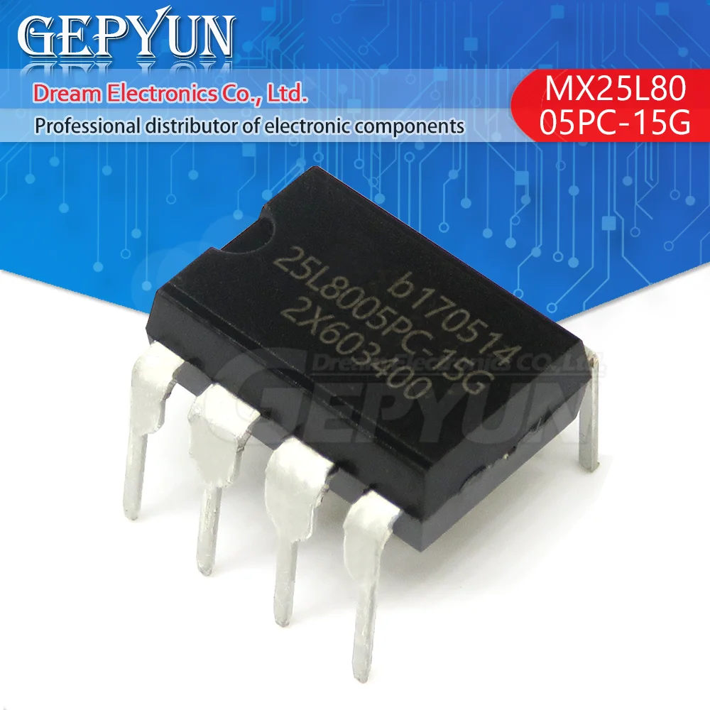 5PCS MX25L8005PC-15G MX25L8005PC DIP-8 8MBit 1MB SPI FLASH BIOS flash memory chip In Stock | Электронные компоненты и