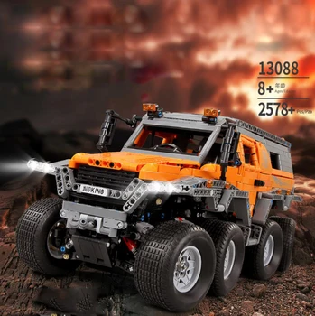 

Radio remote control car technics Siberia Avtoros shaman 8x8 ATV building block with light 2.4Ghz RC toys collection with light