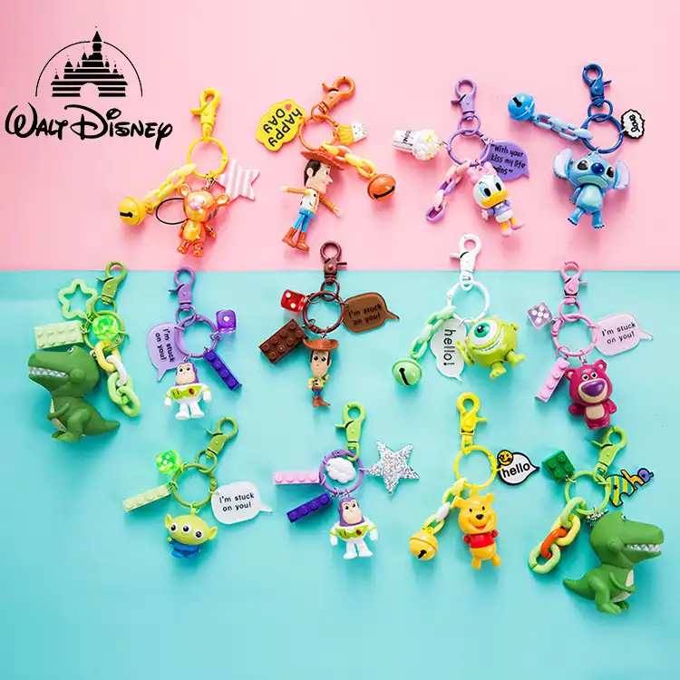 21ディズニーミッキーマウストイ ストーリーウッディバズ ライトイヤーステッチアクションフィギュアオンキーチェーンフィギュアドールおもちゃ男性女性キーチェーン キーホルダー Aliexpress