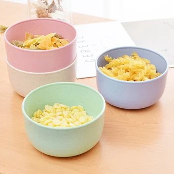 

Wheat Straw Toddle Baby Bowl Baby Feeding Tableware Set Children Dishes Dinnerware Kids Anti-hot Training Bowl
