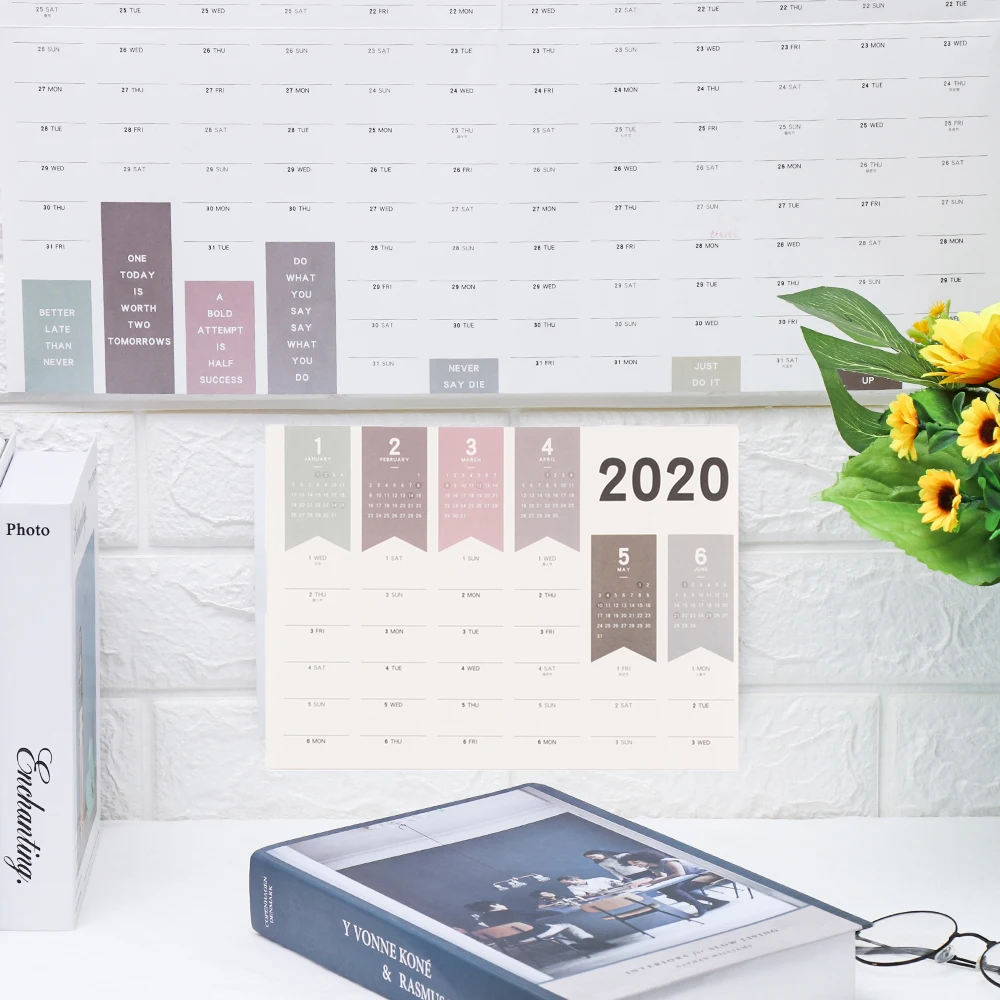 New Year 365 Days Paper Wall Calendar Daily Planner Notes Daily Learning Schedule Periodic Planner Memo