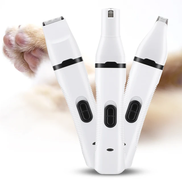 Pet Grooming Machine 3 IN 1 Dog Cat Hair Trimmer Paw Nail Grinder Pets Clippers Foot Nail Cutter USB Dogs Hair Cutting Device 1