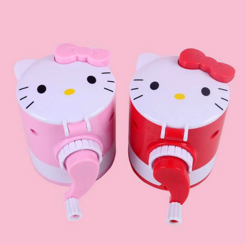 

Novelty creative Hello Kitty hand pencil sharpener Cartoon multi-function mirror pencil sharpener Student girl gift