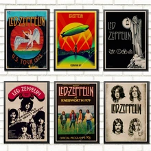 Светодиодный плакат Zeppelin Rock Music, Jimmy Page, rober Plant, винтажный домашний декор, настенные наклейки, 9 процентов/5