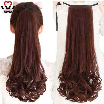 

MANWEI Synthetic Hair Wavy Clip In Ponytail Hair Extensions Hairpiece Fake Hair Pony Tails Ponytails Hair Pieces