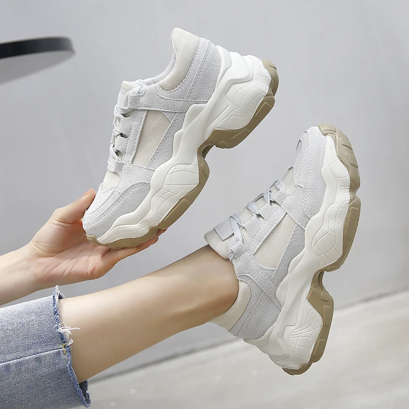 

Sneakers Women 2019 Breathable Mesh Casual Shoes Female Fashion Sneaker Lace Up High Leisure Women Vulcanize Shoe Platform Z272