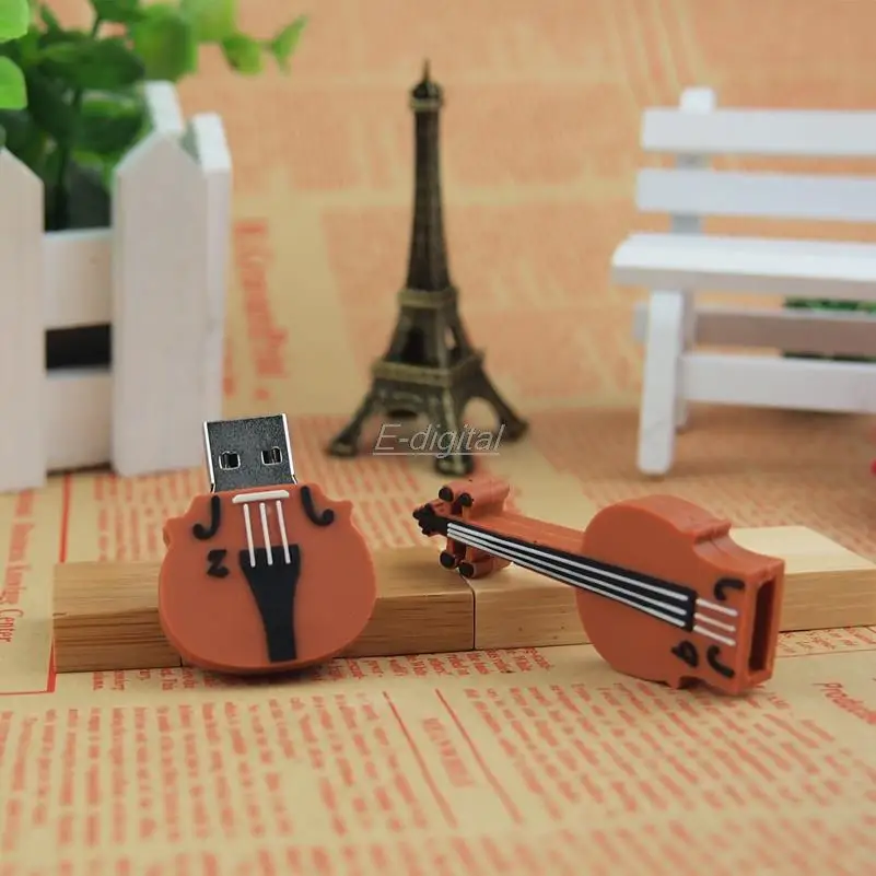 Модный USB флеш накопитель скрипка мультяшный 32 Гб 64 memoria usb флешка Флешка 128 МБ