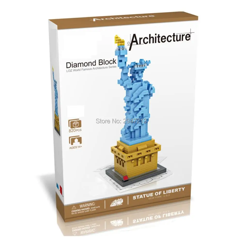 

hot LegoINGlys city creators architecture Statue of Liberty New York US model mini micro diamond block nano bricks toys for gift