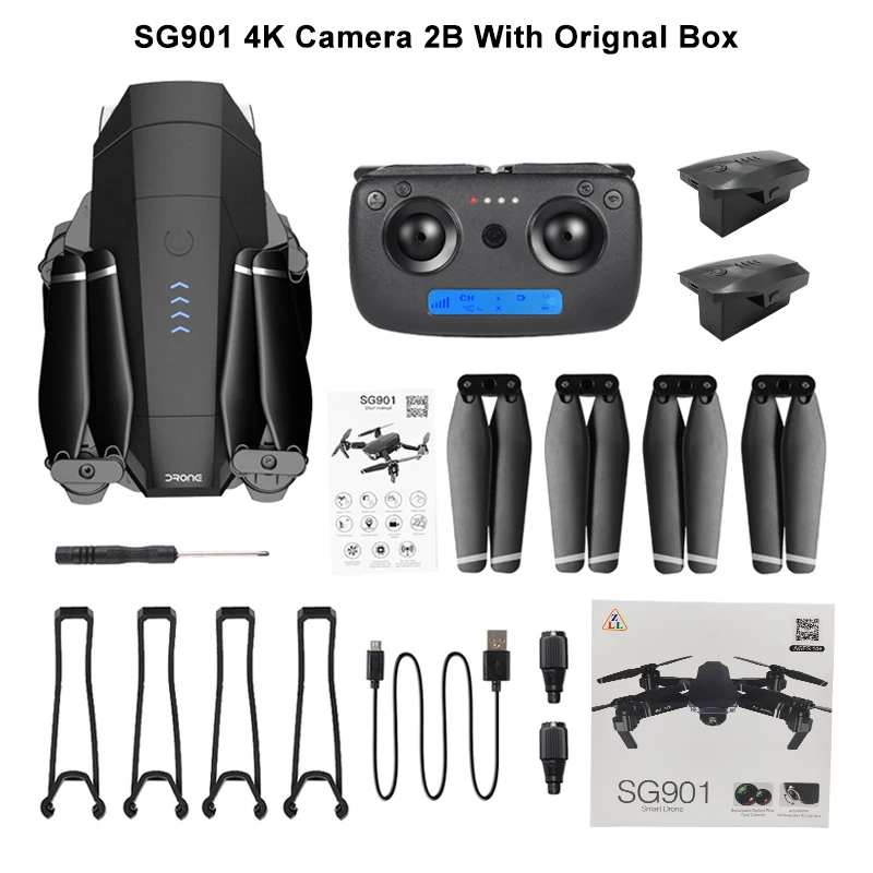 SG901 4K 2B BX SG901 Радиоуправляемый Дрон 4K HD камера/1080 P WiFi FPV профессиональная оптическая камера с потоком Дрон 18 минут RC Квадрокоптер VS Xs816 S17 SG106 - Цвет: SG901 4K 2B BX