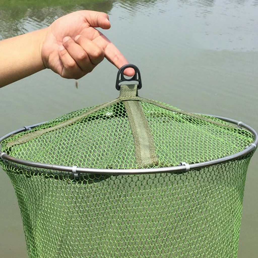 5 Layers Folding Fishing Net Wire Basket Fishing Tackle Cage Fish Storage Net Fishing Equipment with Storage Bag 2m 2.5m