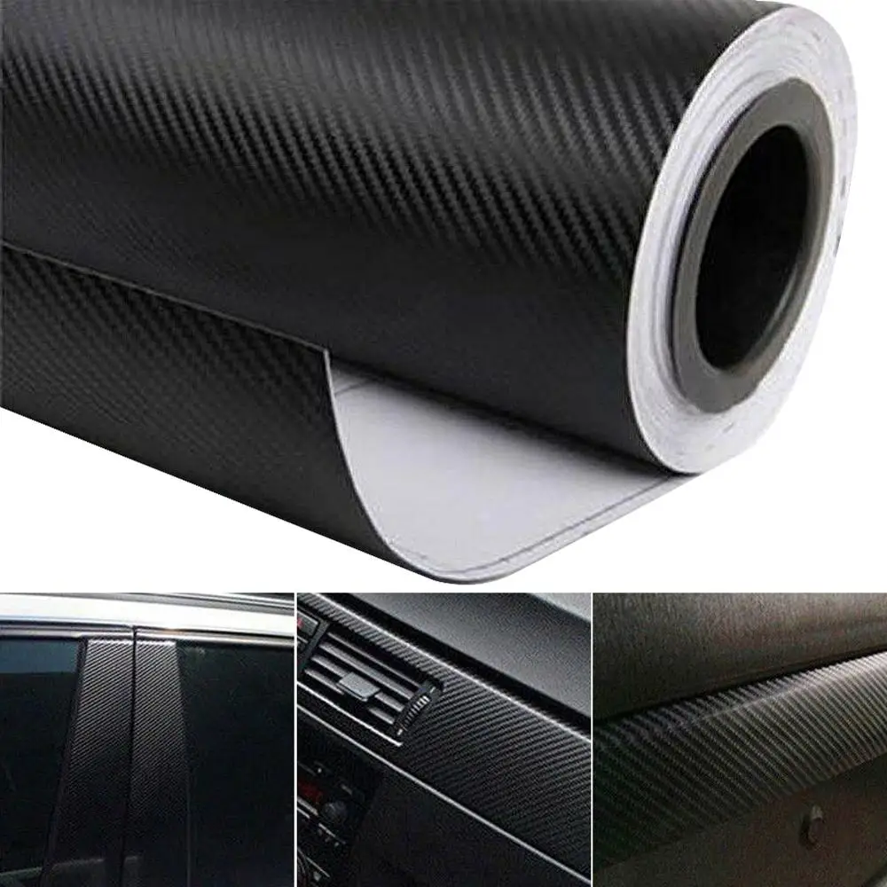 

Multipurpose Waterproof 3D Car Interior Accessories Interior Panel Black Carbon Fiber Vinyl Wrap Sticker carro Wholesale CSV
