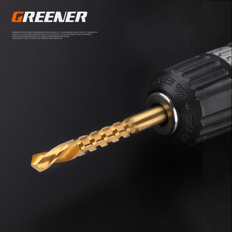 6 Pcs Cobalt Drill Bit Set Spiral Screw Metric Composite Tap Drill Bit Tap Twist Drill Bit Set for Cutting Drilling Polishing