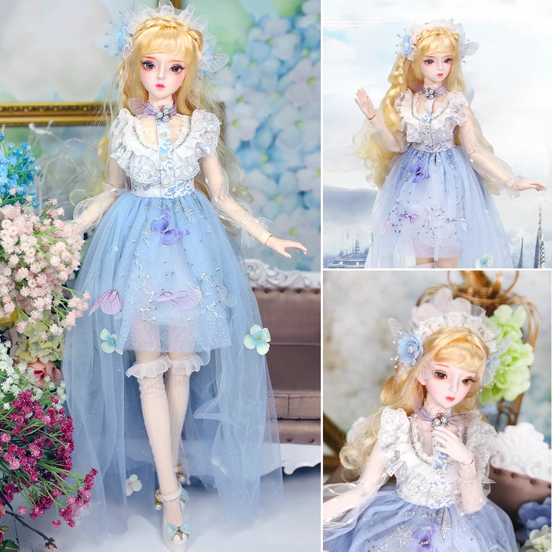 Синее платье кудри кукла BJD 60 см волшебная игрушка мечты детские куклы принцессы