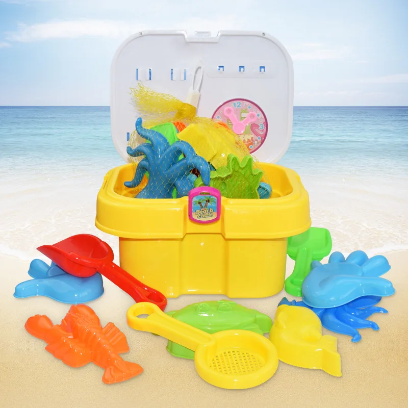 Play House Children Outdoor Beach Toys Net Pocket Sand Filter Barrel Set Beach Shovel Plastic Shovel Gift