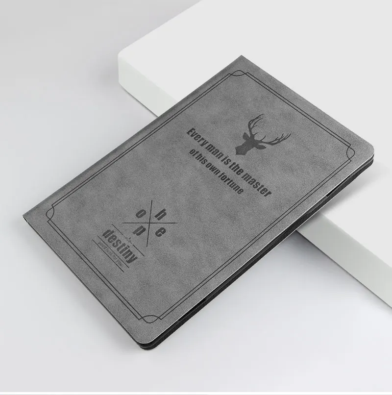 Модный чехол из искусственной кожи с изображением головы оленя для lenovo Tab E10 TB-X104F TB-X104L 10,1 дюймов, защитный флип-чехол для планшета с подставкой+ ручка - Цвет: Серый