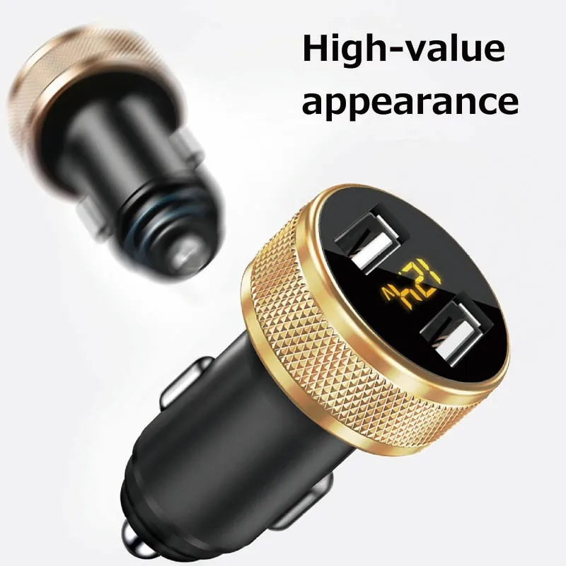 5V 4.8A мини USB Автомобильное зарядное устройство для мобильного телефона Быстрая Зарядка адаптер зарядного устройства с двойным USB светодиодный дисплей