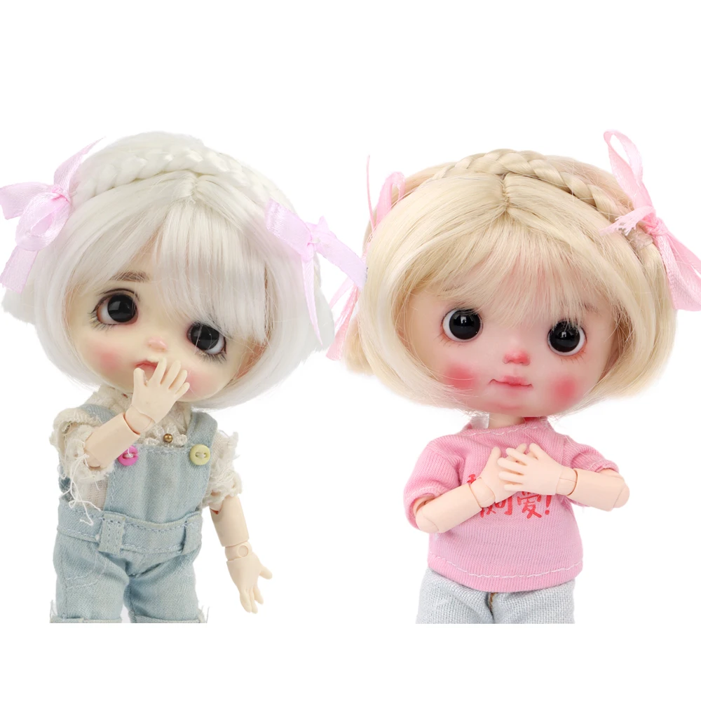 

Кукла-парик 1/8 BJD, аксессуары для кукол, Короткие парики из мягкого волокна для милой куклы-младенца, куклы 1/8 BJD/SD, Подарочная игрушка для девочки