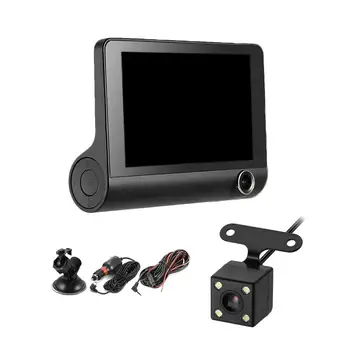 

Car DVR Cameras Lens 4.0 Inch Dash Camera Dual Lens Cam Dvrs Video Recorder With Registrator Dash Rear Auto Camera E8V8