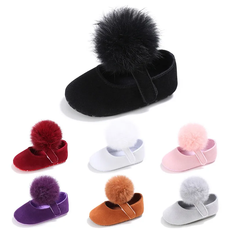 

Haiya Spring And Autumn New Style Female Baby Pom Princess Shoes 0-1-Year-Old Soft-Soled Shoes BABY'S Shoes Princess Shoes