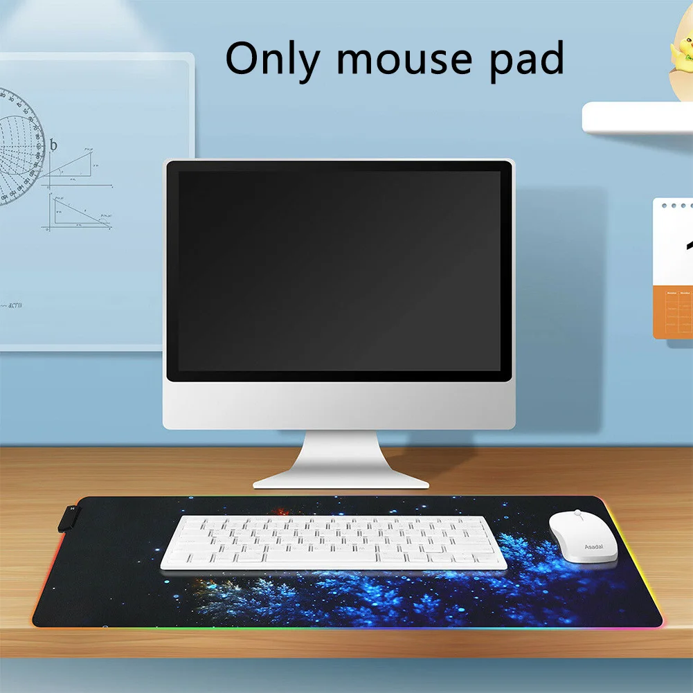 Красочные Чехлы для настольный ПК Нескользящие мышка с подсветкой USB кабель игровой декоративные Офис резиновые RGB ноутбука светодиодный освещение