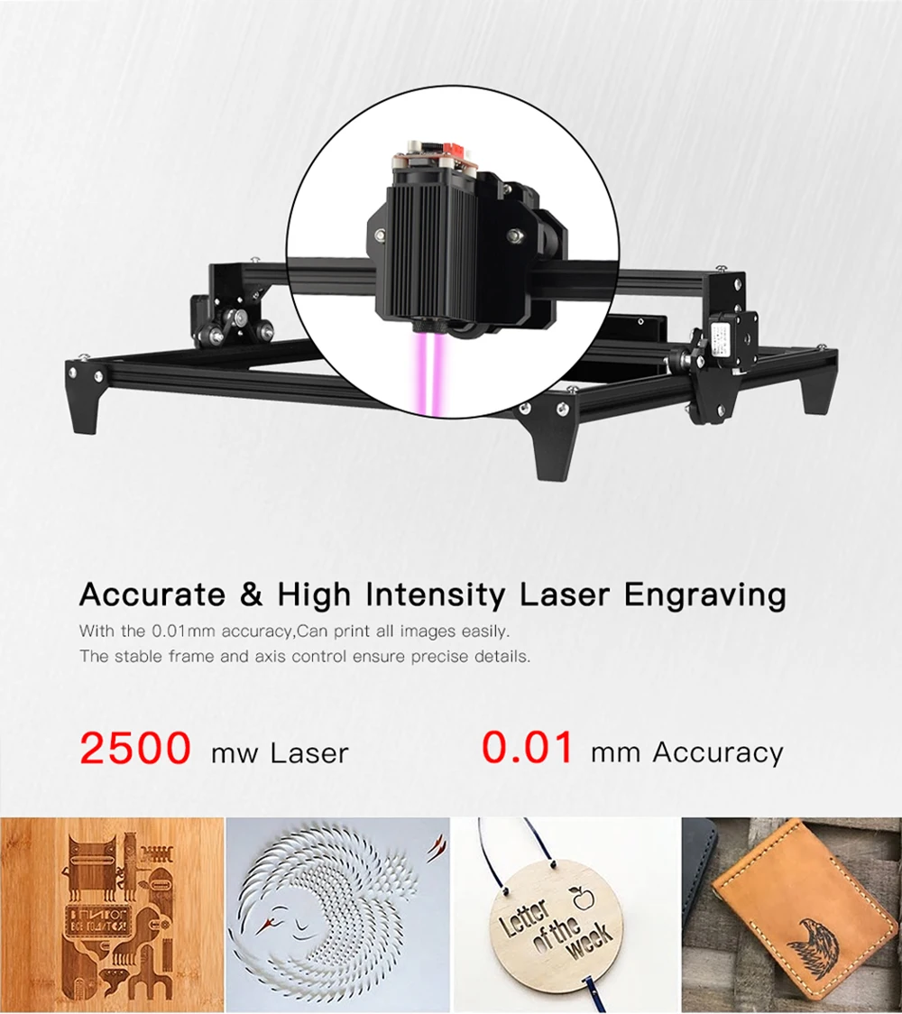 DC 12V CNC 30*40 см 2500MW мини лазерная гравировальная машина 2 оси DIY гравер Настольный по дереву маршрутизатор/резак/принтер+ Лазерные очки