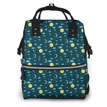 

Mummy Maternity Nappy Bag Cute Sun Moon And Cloud Large Capacity Nappy Bag Travel Backpack Nursing Bag for Baby Care