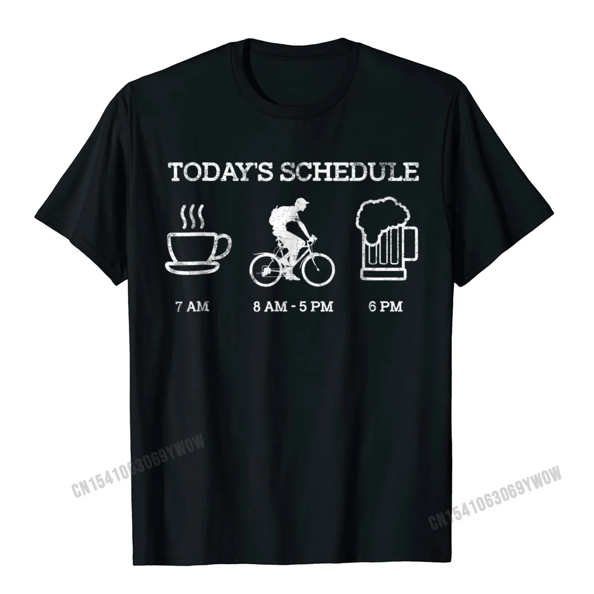 Crazy Tops Shirt Rife Round Collar Normal Short Sleeve Cotton Fabric Mens T-Shirt Family Tshirts Free Shipping Todays Schedule - Cycling Mountain Biking Bike T Shirt__986 black