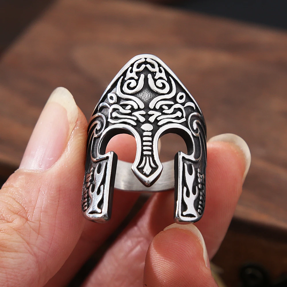 Buy SR47. Spartan Warrior Ring, Gladiator Ring, Viking Helmet Ring, 316L  Stainless Steel Ring. Unisex. Greek Jewelry Online in India - Etsy