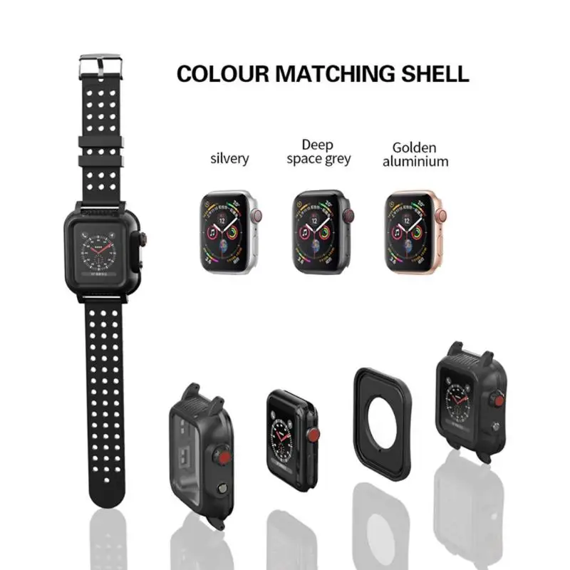 Водонепроницаемый ТПУ защитный чехол протектор для Apple iwatch 3/4 спортивный ремешок