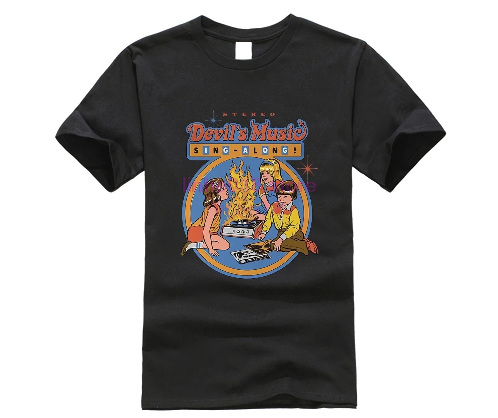 Винтажные Devils музыка петь футболка для мужчин с короткими рукавами принтом