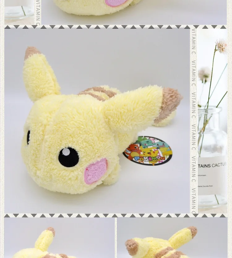 Takara Tomy Покемон мягкие Пикачу мягкие игрушки, куклы для детей подарки на день рождения Рождественские подарки для детей 37 см, полипропилен, хлопок