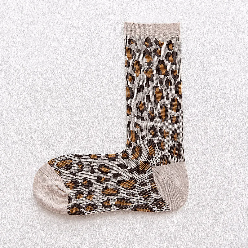 Jeseca, Леопардовый принт, зимние толстые теплые носки для женщин, Harajuku, винтажные уличные носки, японские кавайные милые хлопковые носки для девочек