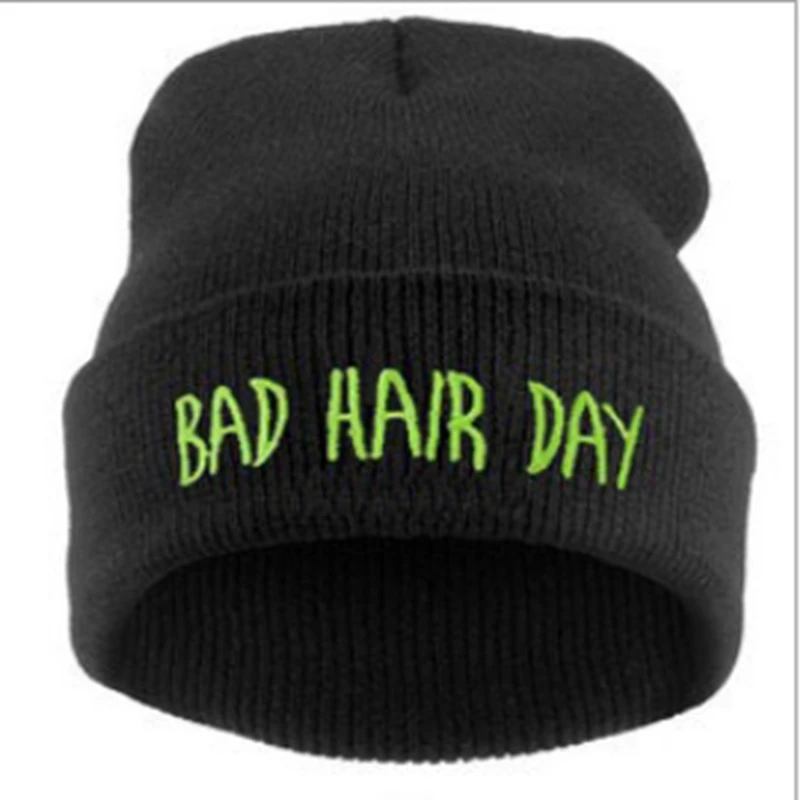 WZCX BAD HAIR DAY вышивка письмо шапка в стиле хип-хоп унисекс сохраняет тепло уличные танцы эластичность зимняя Лыжная Шапка Кепка